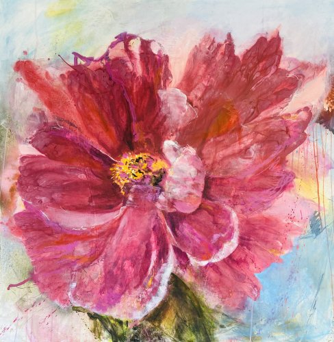 Blume pinkrosa expressiv